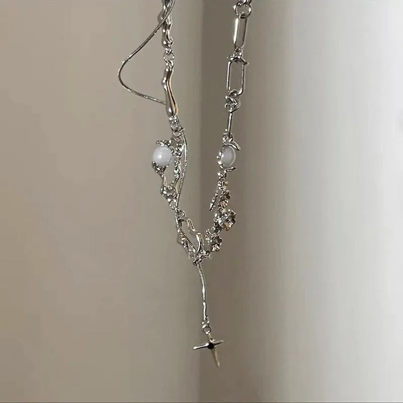 INS Style Titanium Steel Double-Layer Necklace Hip Hop Men's and Women's T-shirt Accessory Chain