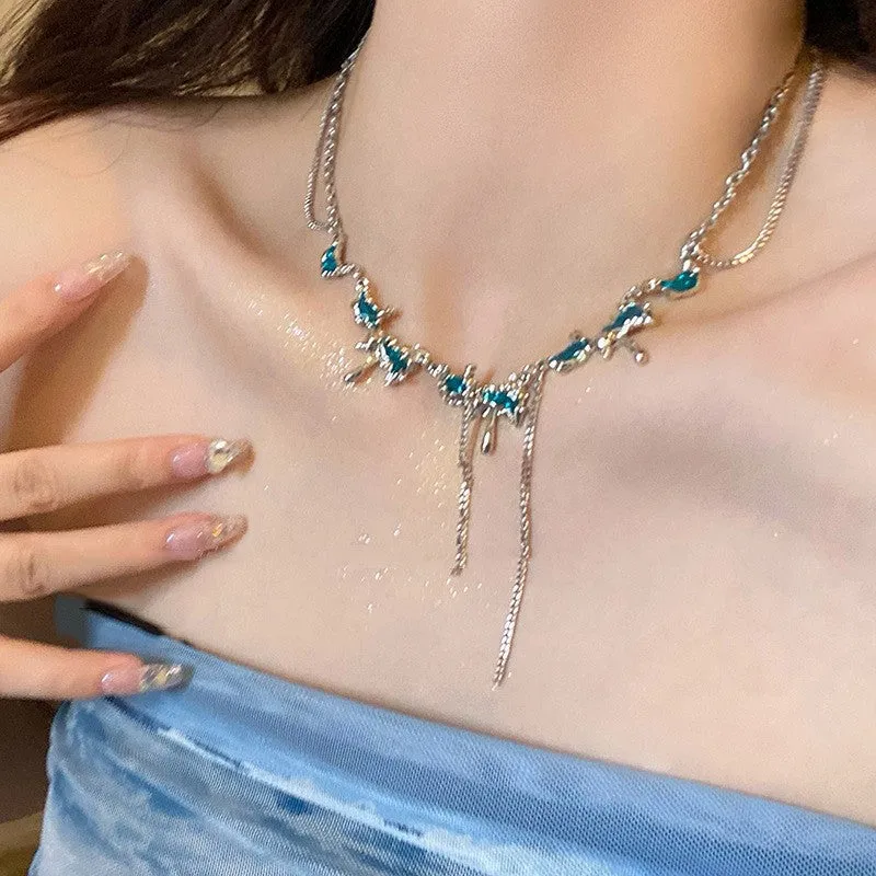 INS Style Titanium Steel Double-Layer Necklace Hip Hop Men's and Women's T-shirt Accessory Chain