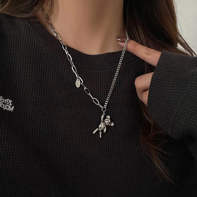 INS Style Titanium Steel Double-Layer Necklace Hip Hop Men's and Women's T-shirt Accessory Chain