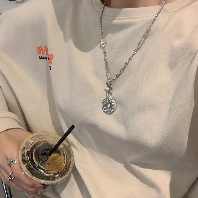 INS Style Titanium Steel Double-Layer Necklace Hip Hop Men's and Women's T-shirt Accessory Chain