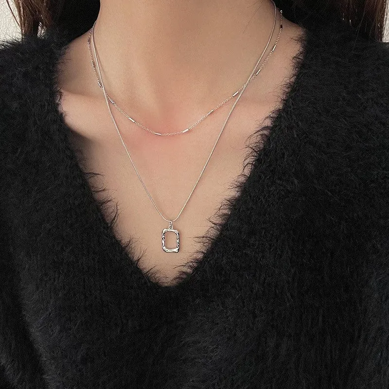 INS Style Titanium Steel Double-Layer Necklace Hip Hop Men's and Women's T-shirt Accessory Chain