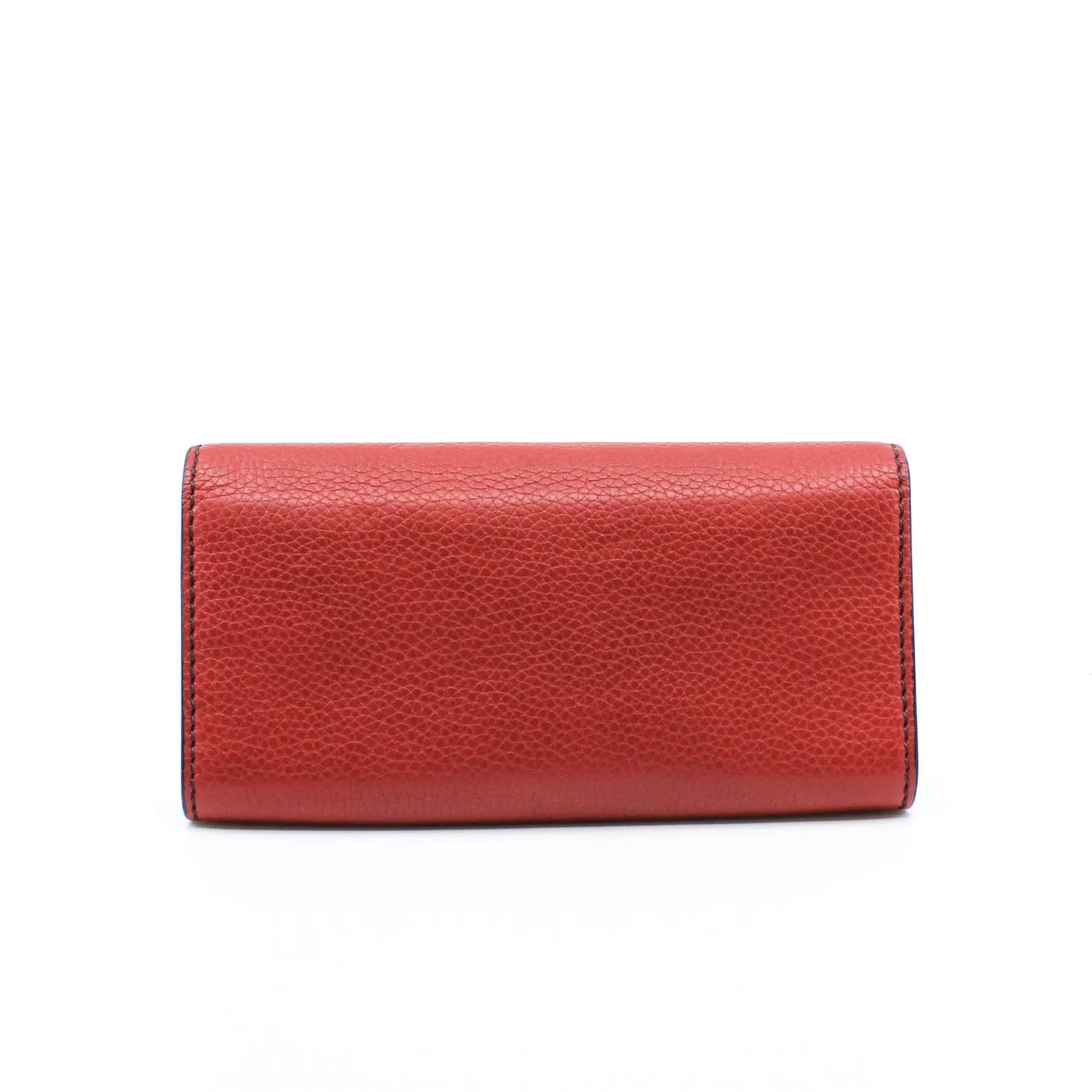 J’Adior Croisiere In Red Calfskin Leather Chain Wallet GHW
