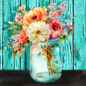 Jar Of Flowers - Full Round Drill Diamond Painting 30*30CM