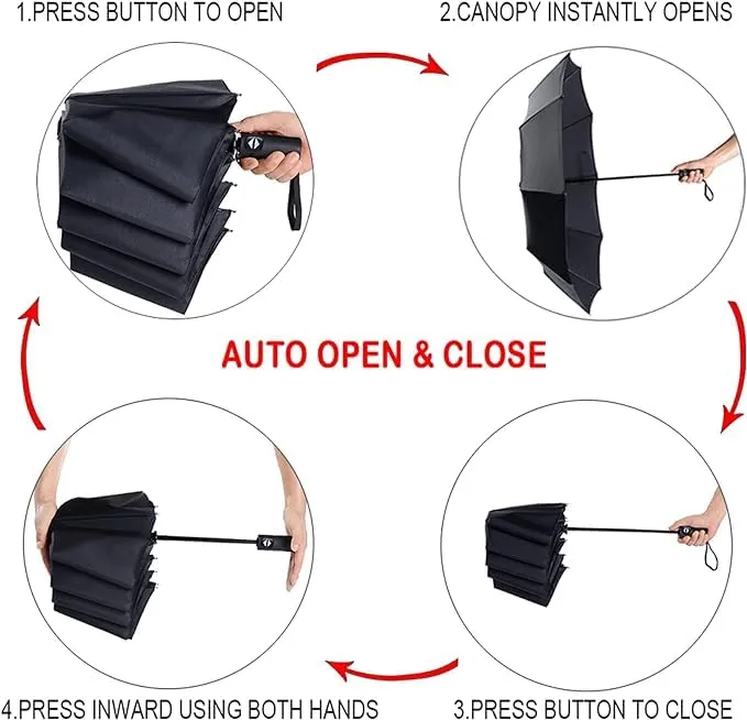 K Kudos Enterprise Themodernkart Umbrella for Women, Men, and Kids, 3 Fold Auto Open & Close Umbrella Compact, Lightweight, Windproof Umberallas for Rain, Sun & UV Protection