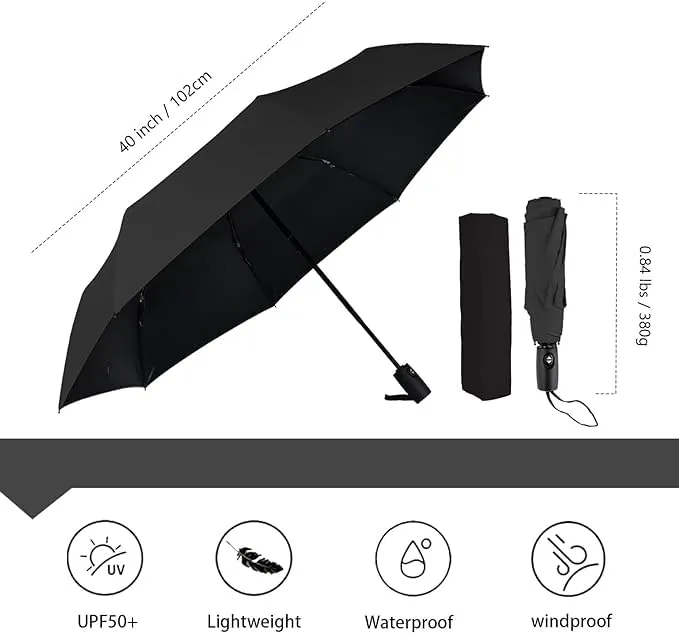 K Kudos Enterprise Themodernkart Umbrella for Women, Men, and Kids, 3 Fold Auto Open & Close Umbrella Compact, Lightweight, Windproof Umberallas for Rain, Sun & UV Protection