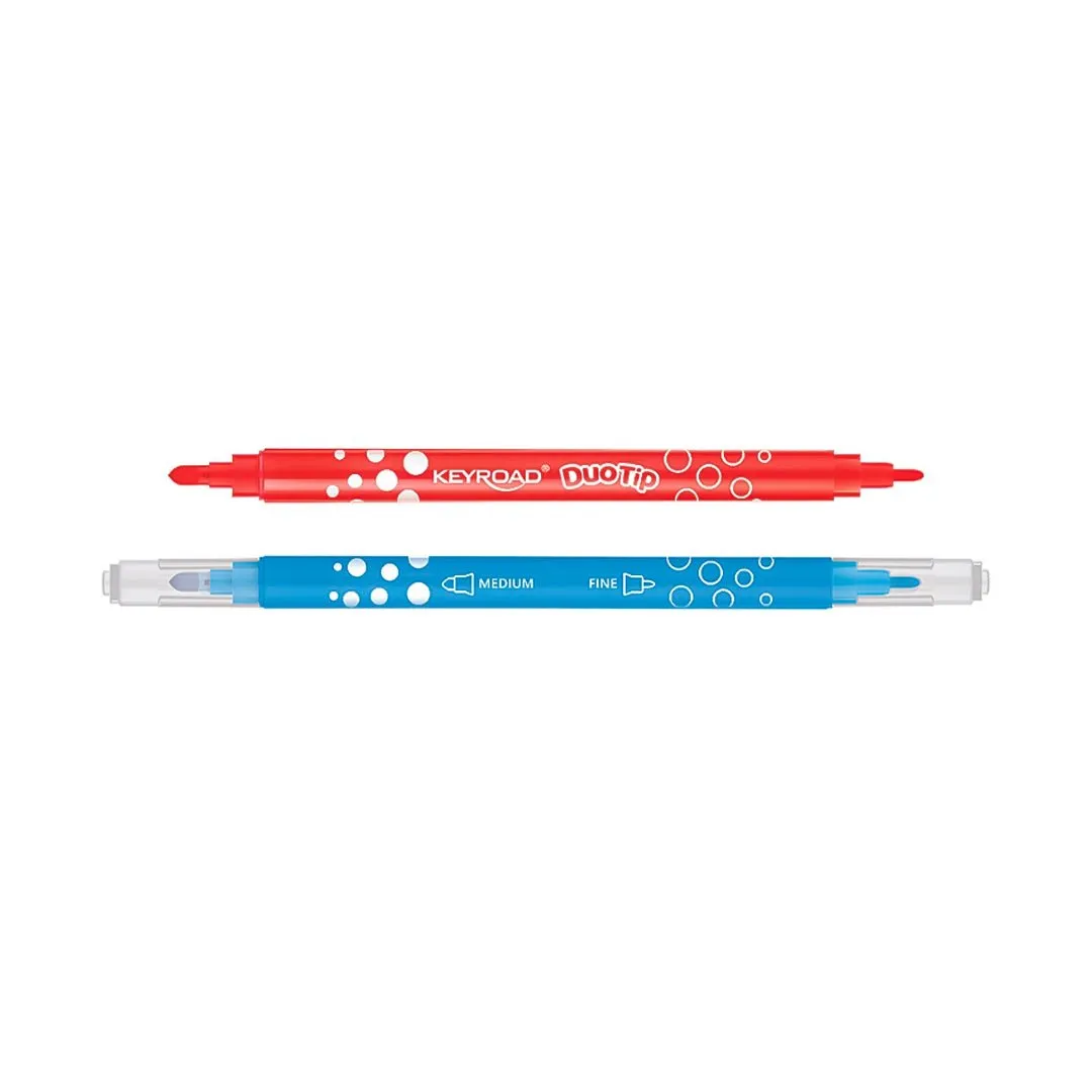 Keyroad Duo Tip Fiber Marker Pack Of 12