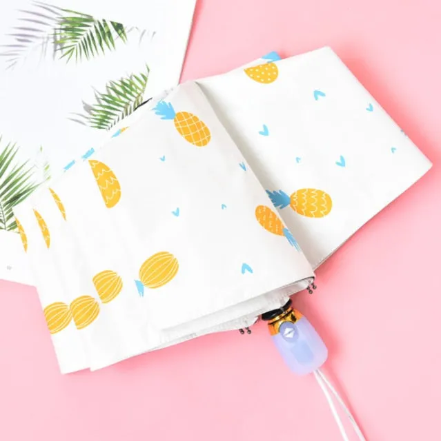 Kids Umbrella Cartoon Fruit Pineapple Folding Automatic Umbrellas For Children