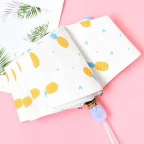 Kids Umbrella Cartoon Fruit Pineapple Folding Automatic Umbrellas For Children