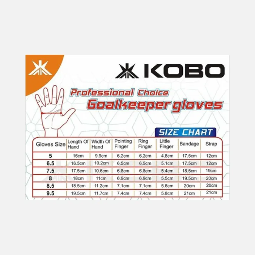 Kobo GKG-25 Football Goal Keeper Gloves Adult -Light grey