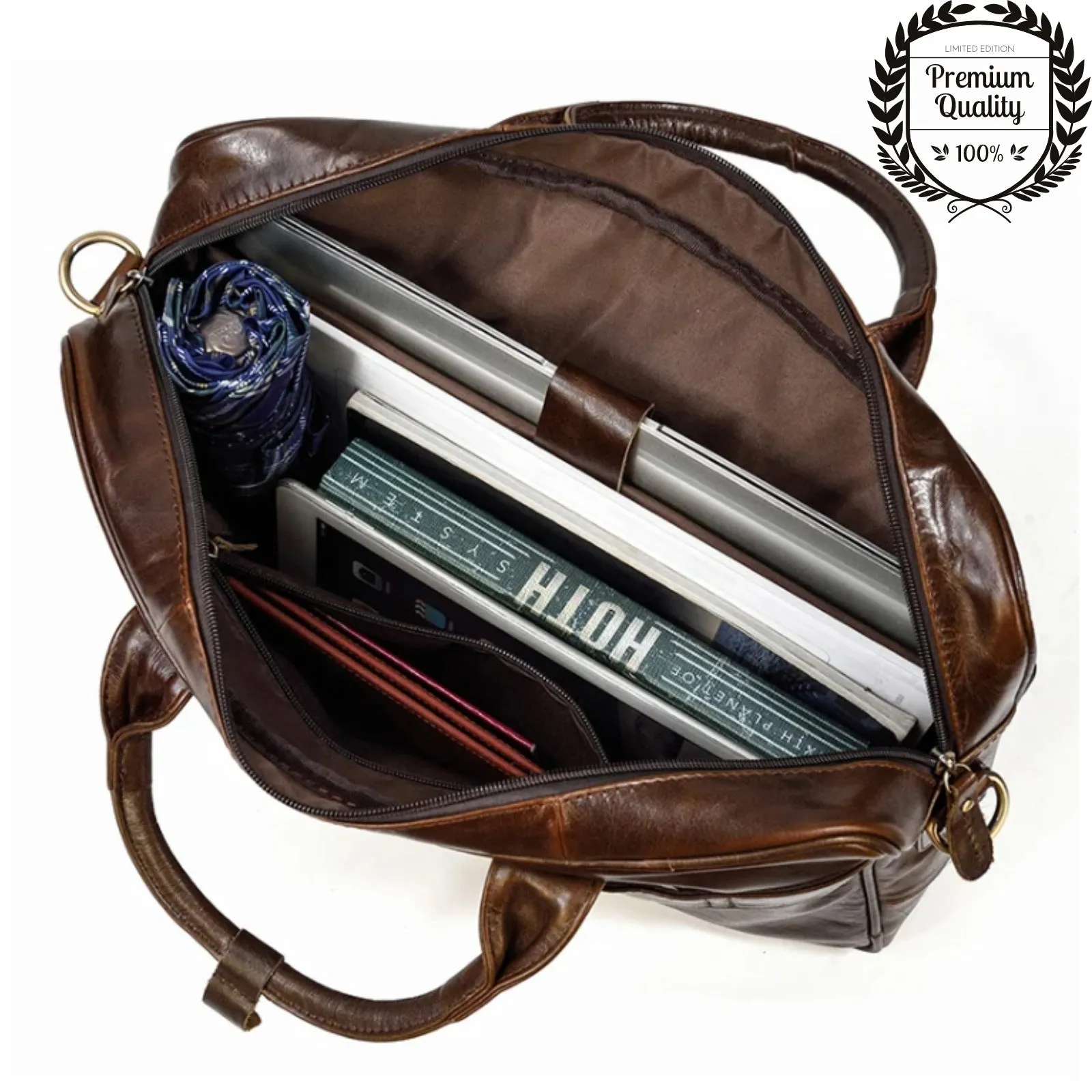 Kofi Best Premium Pure Leather Laptop Bags for Men and Women