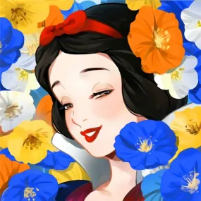 Laughing Snow White - Full Round Drill Diamond Painting 30*30CM