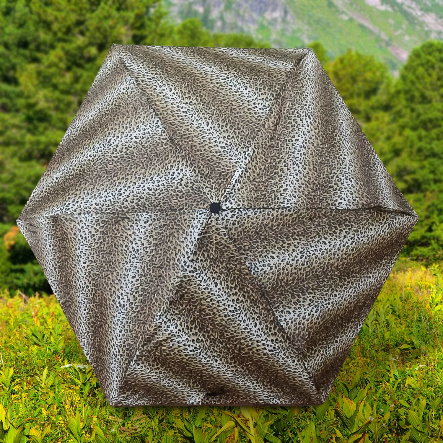 Leopard 3-Fold Sun & Rain Foldable Umbrella (1 Pc)