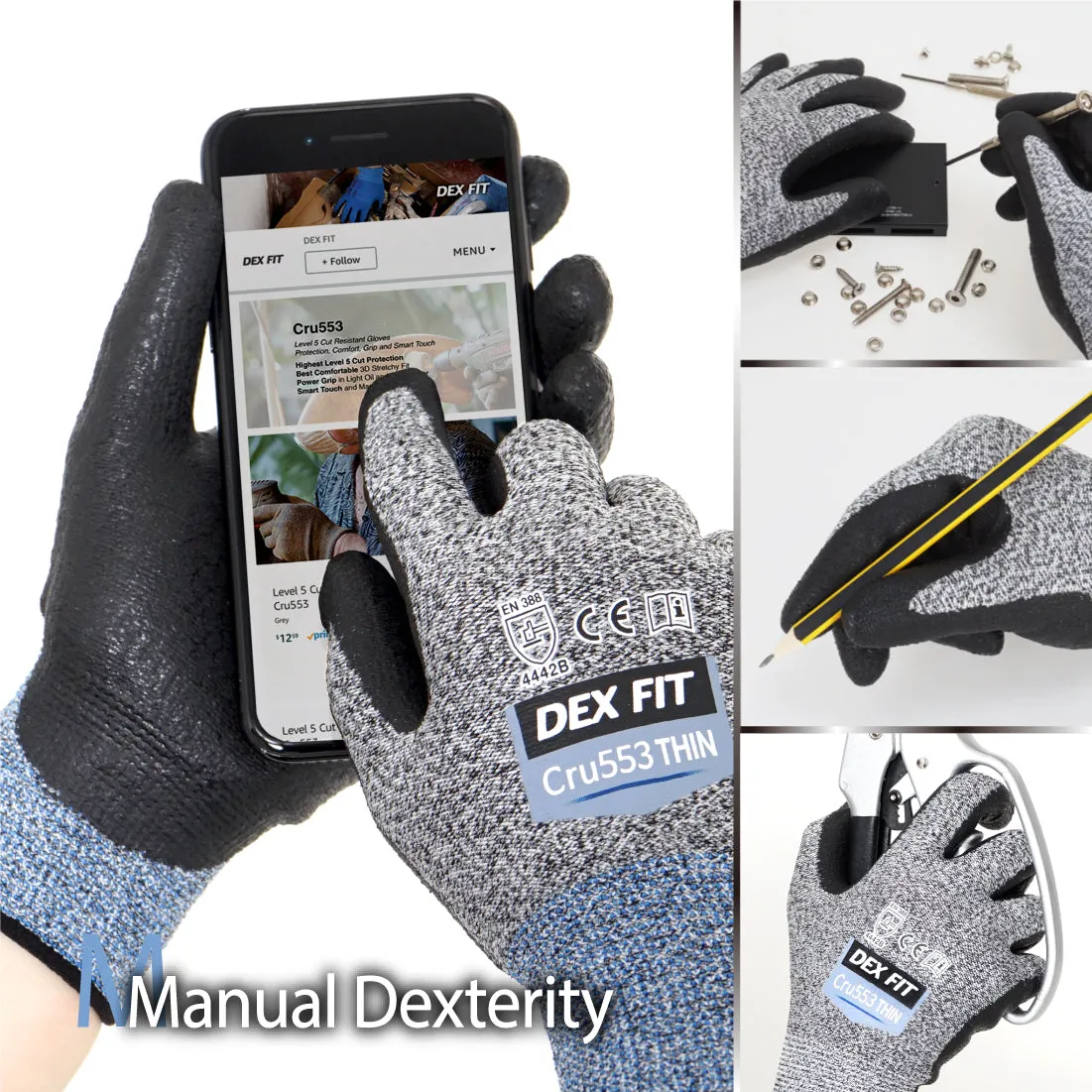 Level 5 Cut Resistant Gloves Cru553 Thin