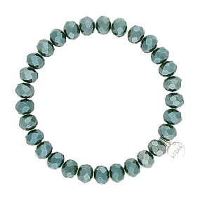 Lizas Clarksville 8mm Crystal Bracelet Petrol