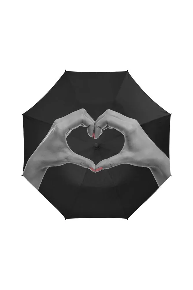 LOVE THE RAIN Semi-Automatic Foldable Umbrella