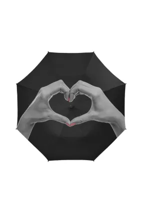 LOVE THE RAIN Semi-Automatic Foldable Umbrella
