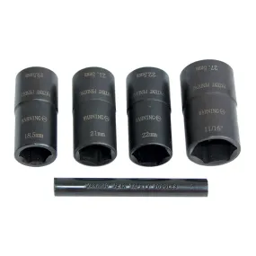 LT1230 – 5 Pc. 1/2″ Drive Dual Sided Socket Lug Nut Removal Kit w/ Pouch