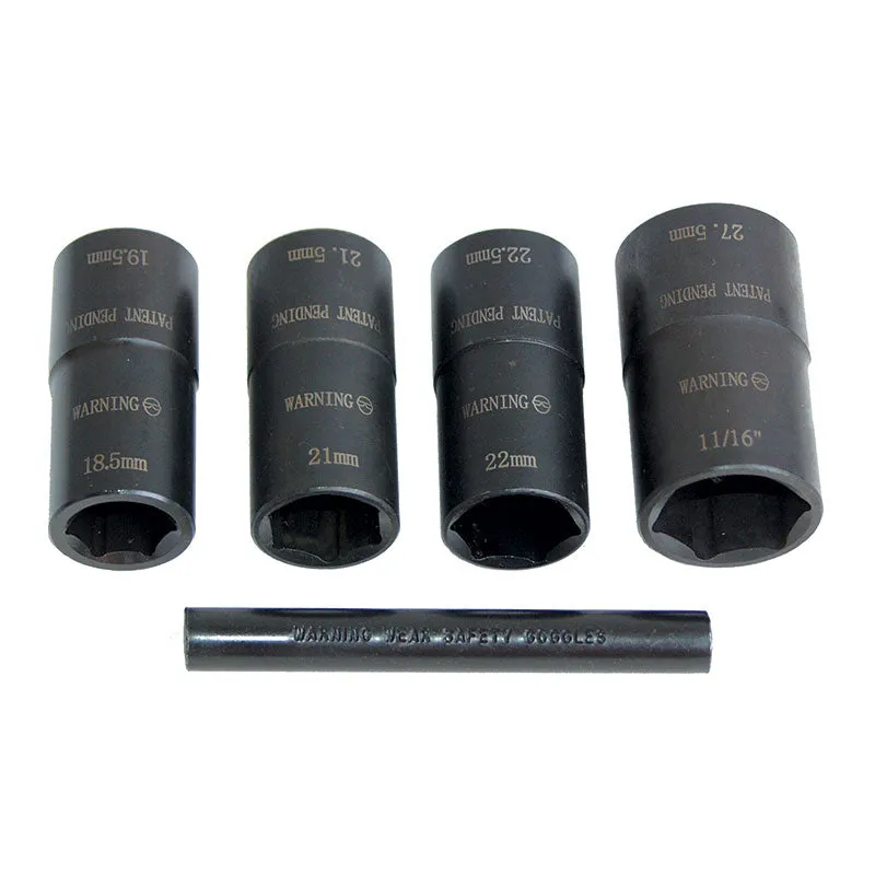 LT1230 – 5 Pc. 1/2″ Drive Dual Sided Socket Lug Nut Removal Kit w/ Pouch