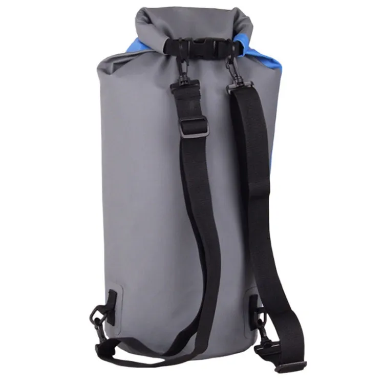 LUCKSTONE 60L Outdoor Rafting And River Tracing Waterproof Backpack Shoulder Bag Inflatable Swimming Bag Tote Bucket Bag(Blue)