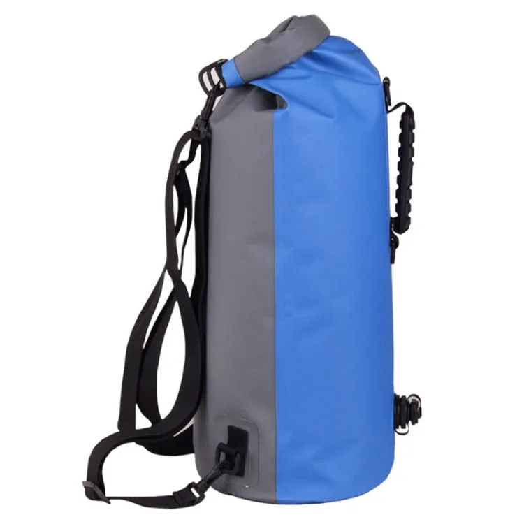 LUCKSTONE 60L Outdoor Rafting And River Tracing Waterproof Backpack Shoulder Bag Inflatable Swimming Bag Tote Bucket Bag(Blue)