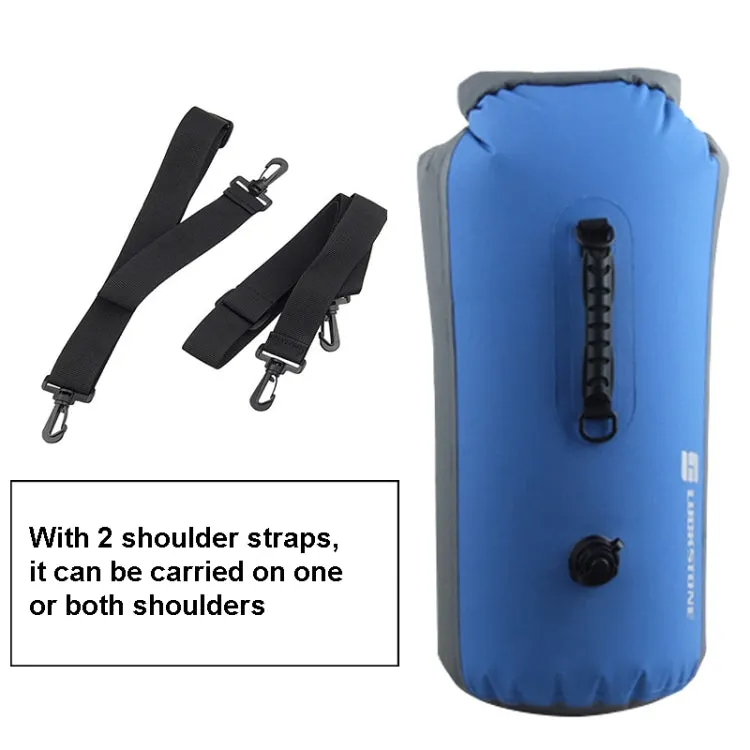 LUCKSTONE 60L Outdoor Rafting And River Tracing Waterproof Backpack Shoulder Bag Inflatable Swimming Bag Tote Bucket Bag(Blue)