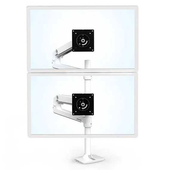 LX Dual Stacking Monitor Arm, Tall Pole (white)