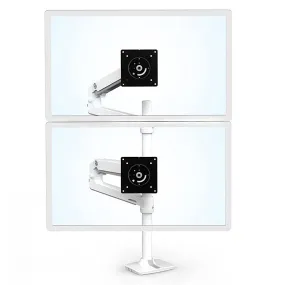 LX Dual Stacking Monitor Arm, Tall Pole (white)