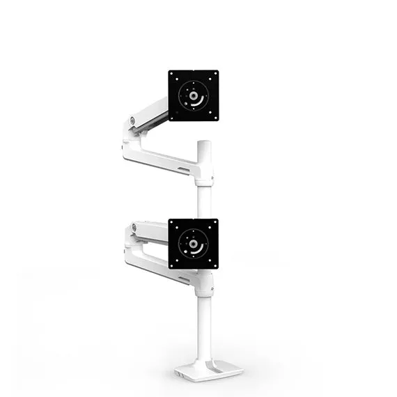 LX Dual Stacking Monitor Arm, Tall Pole (white)