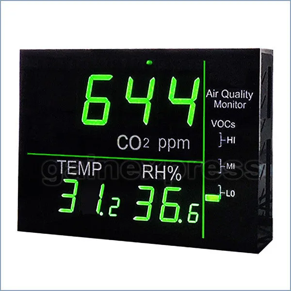 M0198158 Wallmount Smart LED Display VOC Carbon Dioxide (CO2) Temperature RH Monitor Made in Taiwan