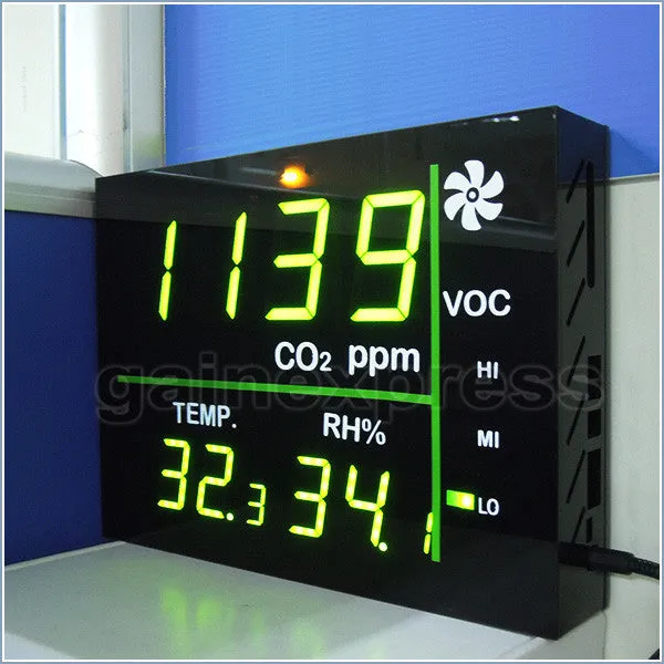 M0198158 Wallmount Smart LED Display VOC Carbon Dioxide (CO2) Temperature RH Monitor Made in Taiwan