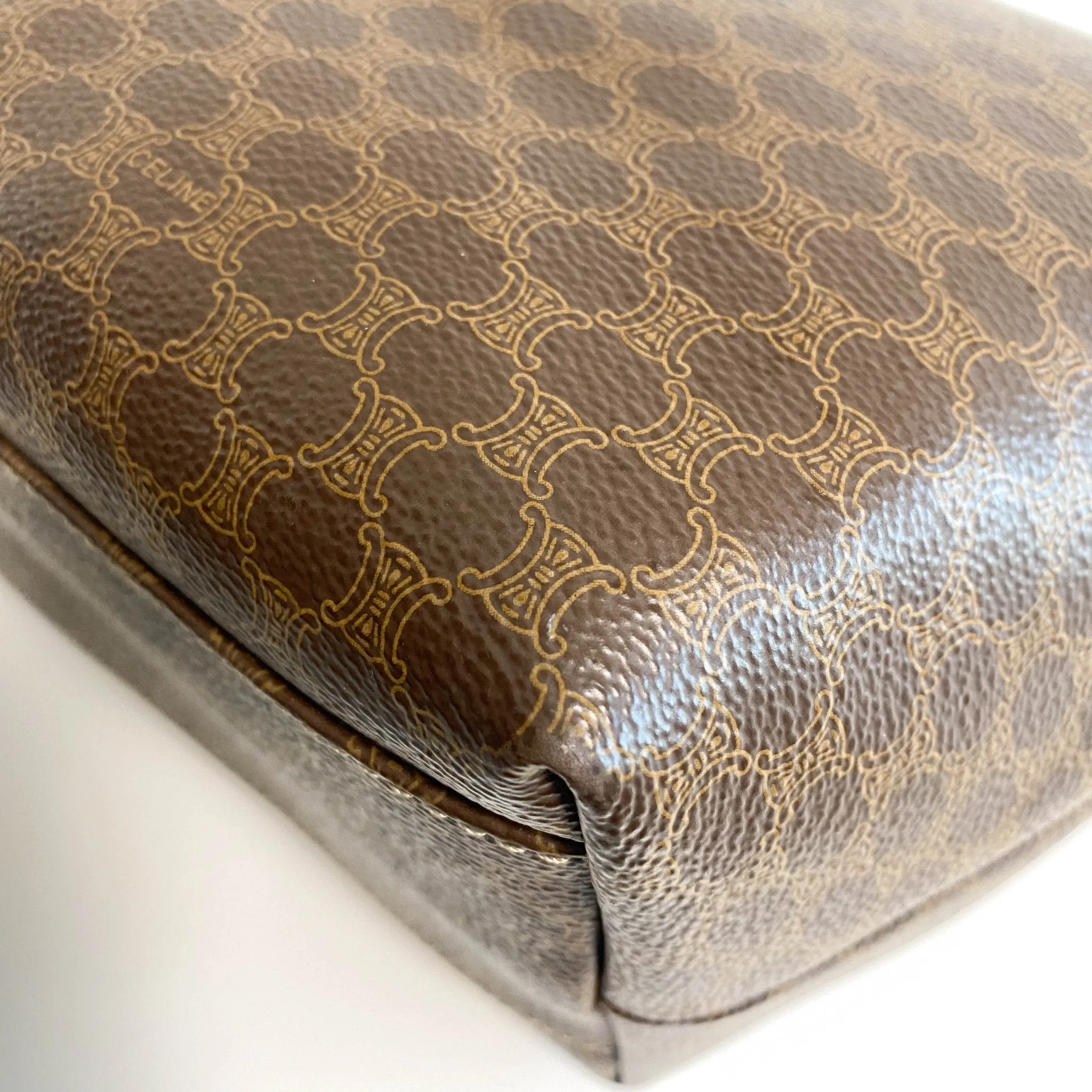 Macadam Triomphe Canvas Brown Pouch Handle Bag