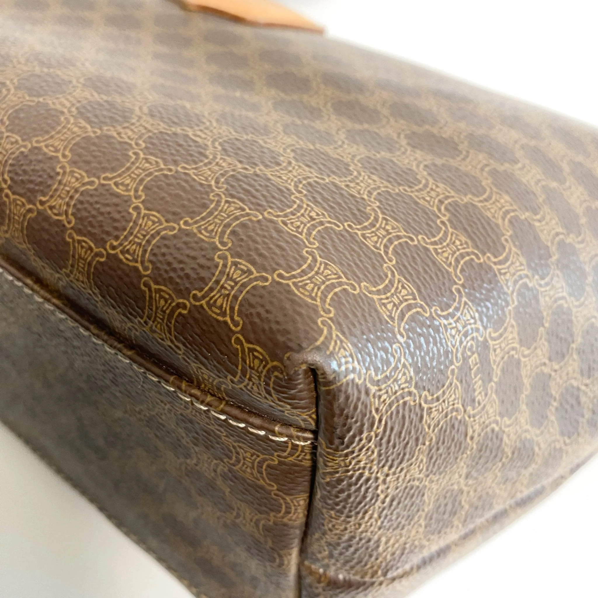 Macadam Triomphe Canvas Brown Pouch Handle Bag