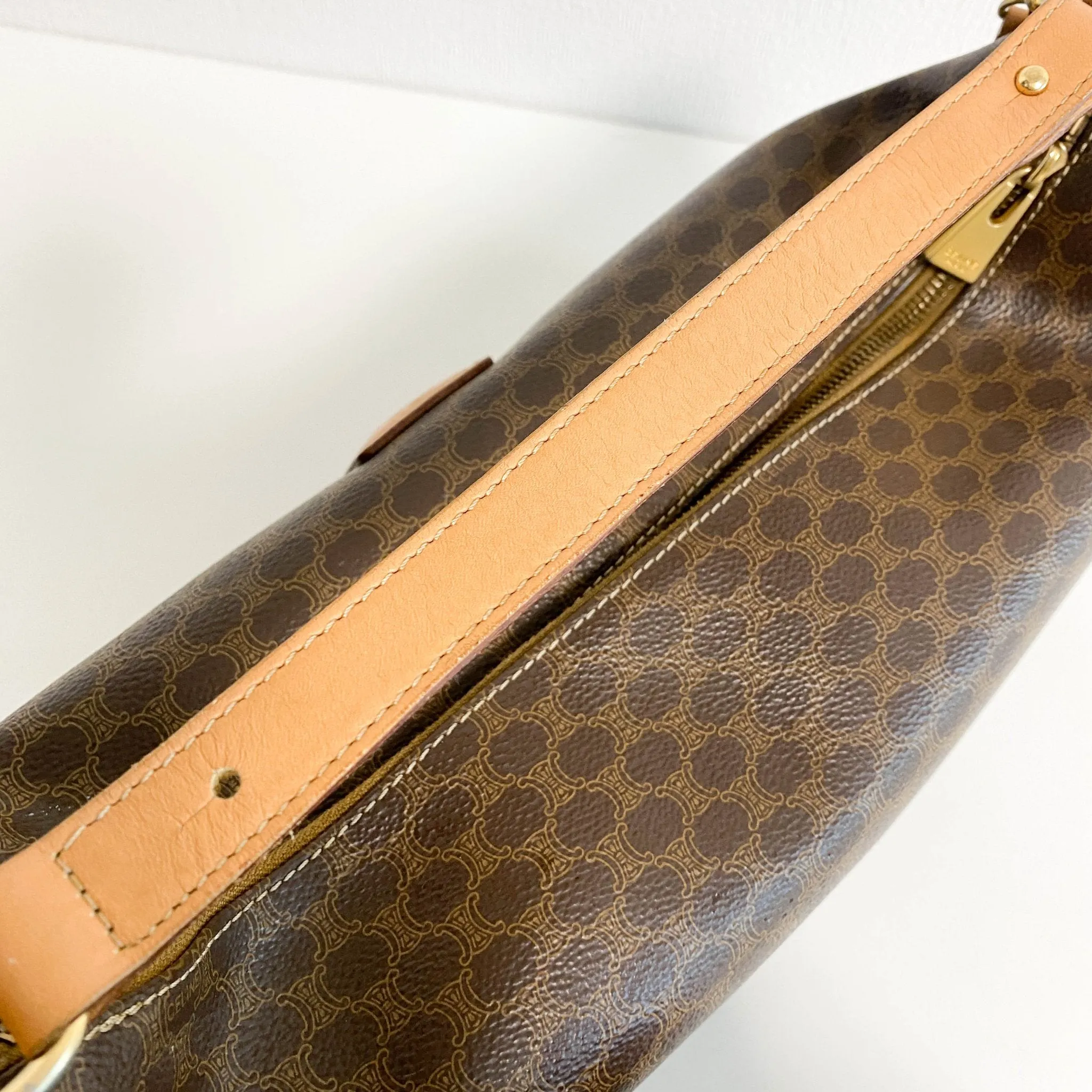 Macadam Triomphe Canvas Brown Pouch Handle Bag