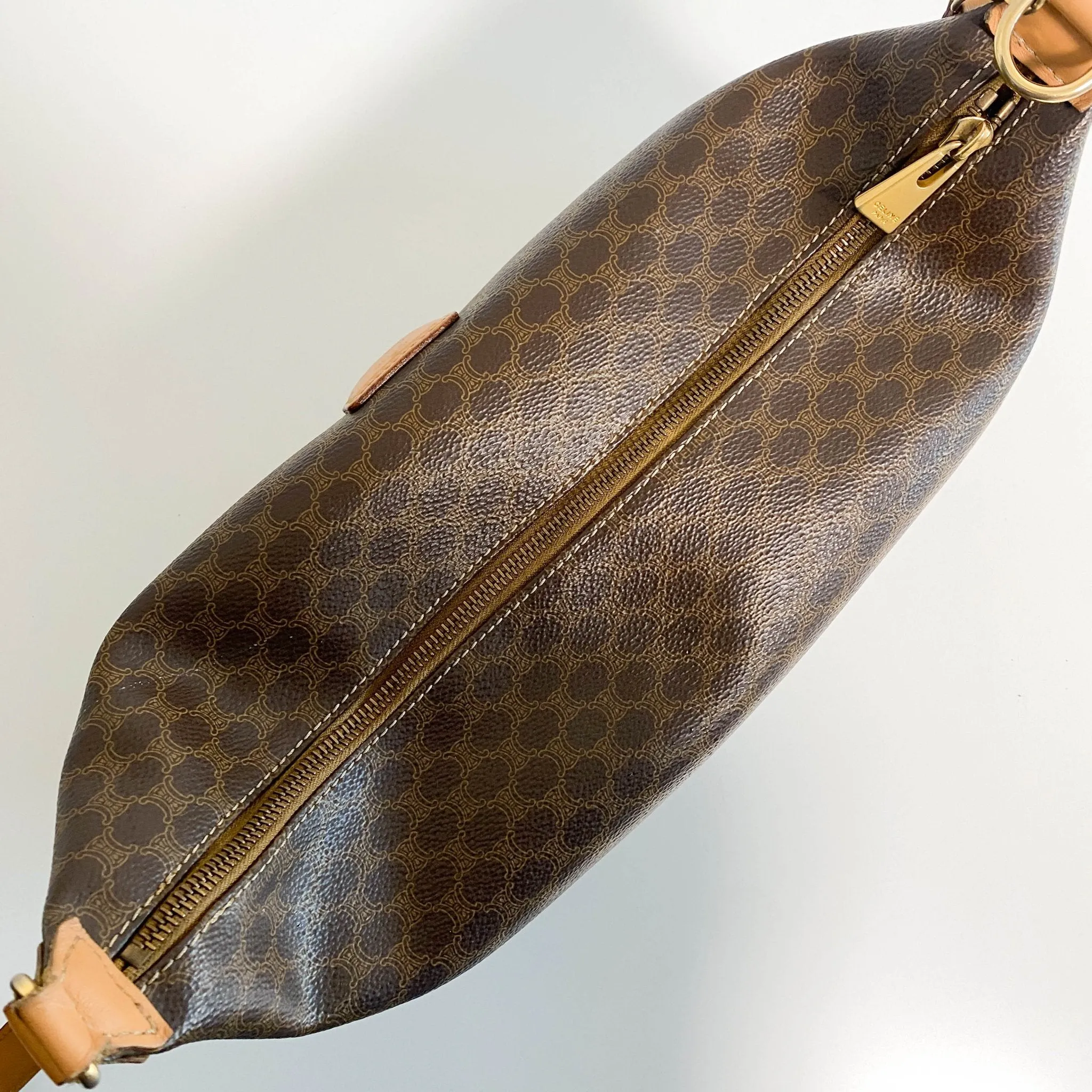 Macadam Triomphe Canvas Brown Pouch Handle Bag