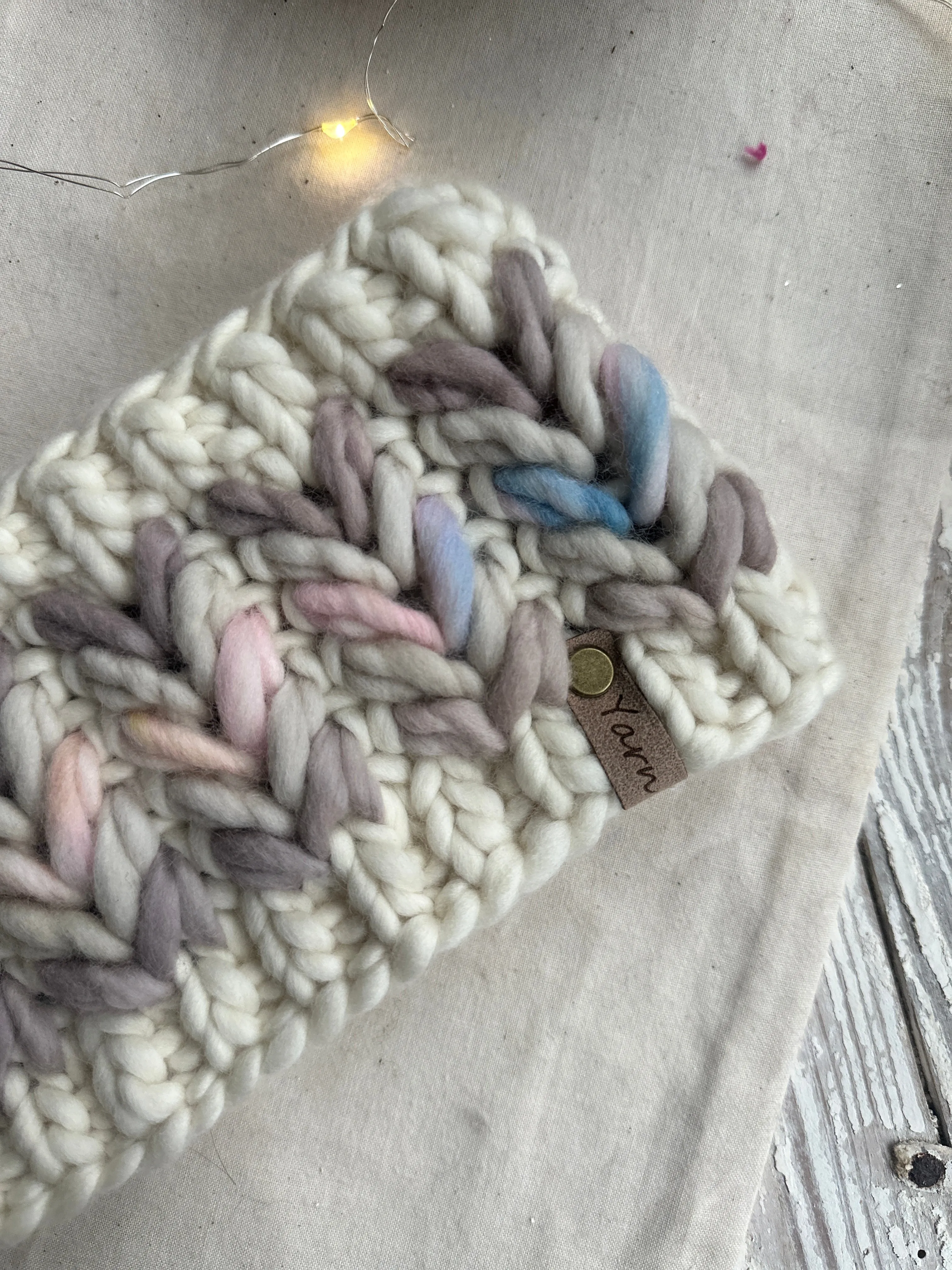 Merino and Peruvian wool knit ear warmer