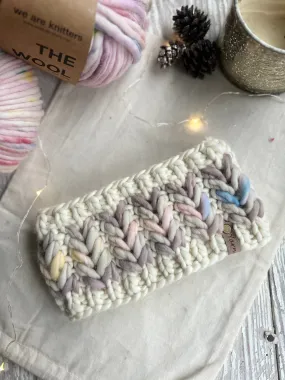 Merino and Peruvian wool knit ear warmer