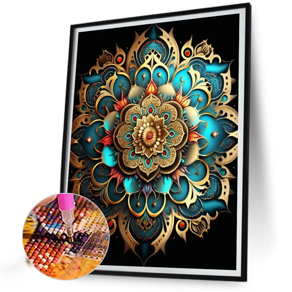 Metal Mandala-O640*50cm(canvas) full-round drill diamond painting