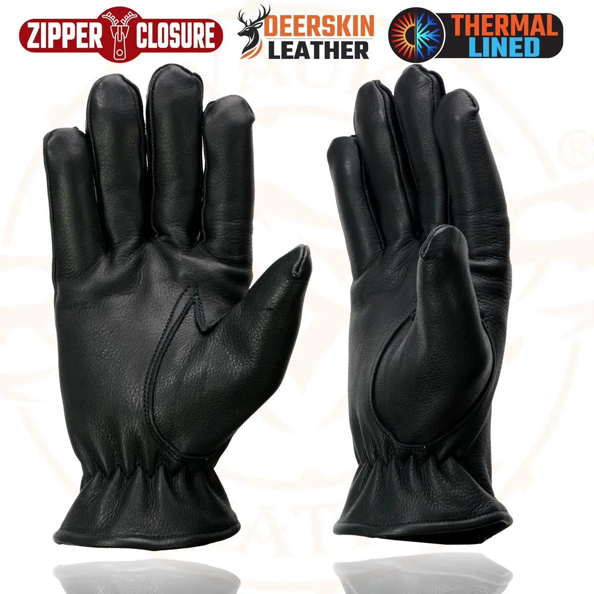 Milwaukee Leather SH866 Men's Thermal Lined USA Deerskin Leather Black