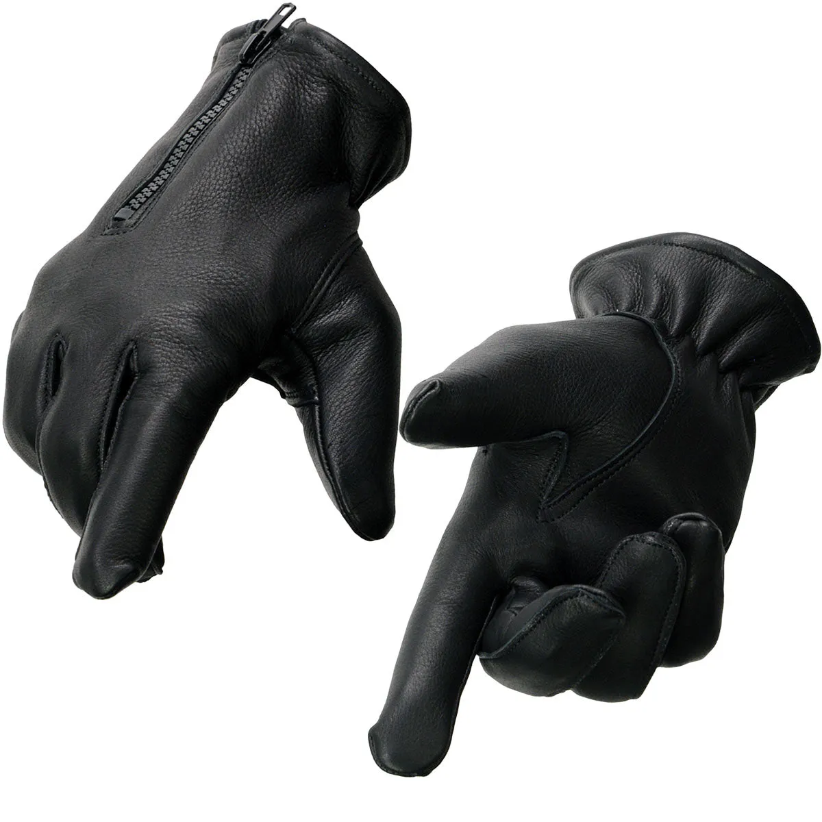 Milwaukee Leather SH866 Men's Thermal Lined USA Deerskin Leather Black