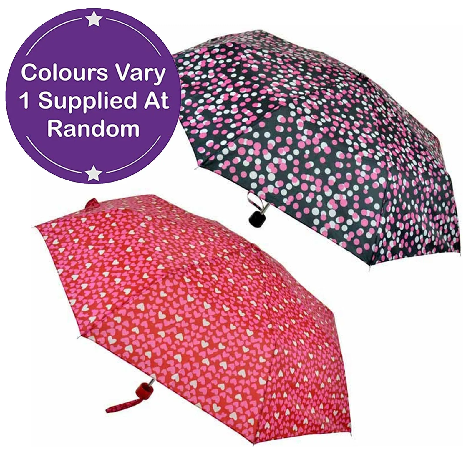 Mini Heart And Spot Print Umbrella Assorted