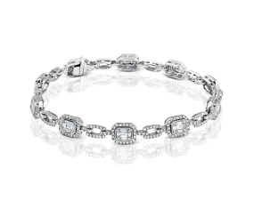 Mosaic Bracelet in 18k Gold with Diamonds