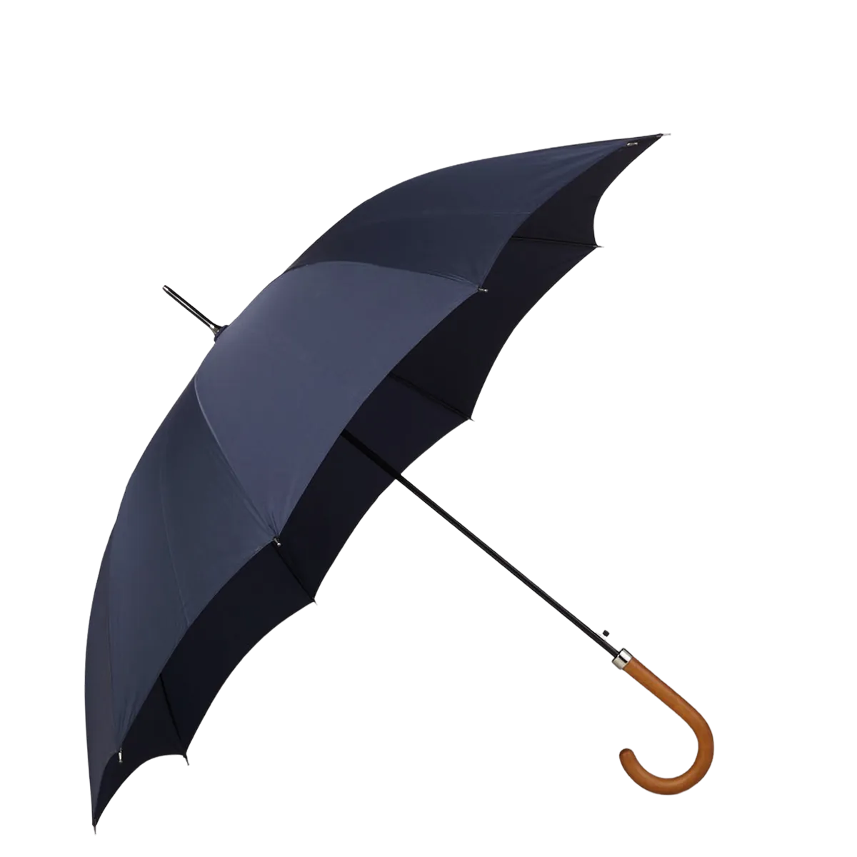 Navy Blue Maple Handle Automatic Umbrella