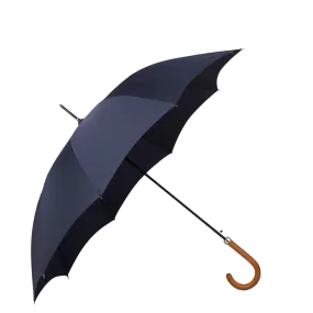 Navy Blue Maple Handle Automatic Umbrella