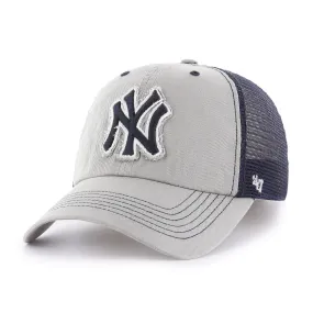 New York Yankees 47 Brand Gray Taylor Closer with Navy Mesh Flexfit Hat Cap
