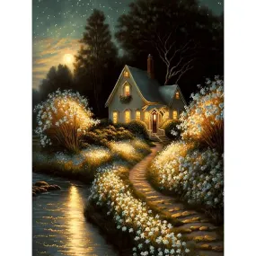 Night Cabin - Full Round Drill Diamond Painting 30*40CM