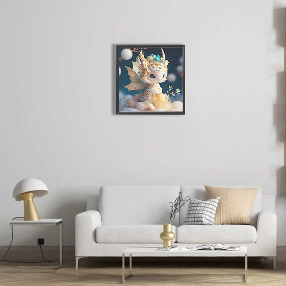 Noble And Cute Dragon - Full Round Drill Diamond Painting 30*30CM