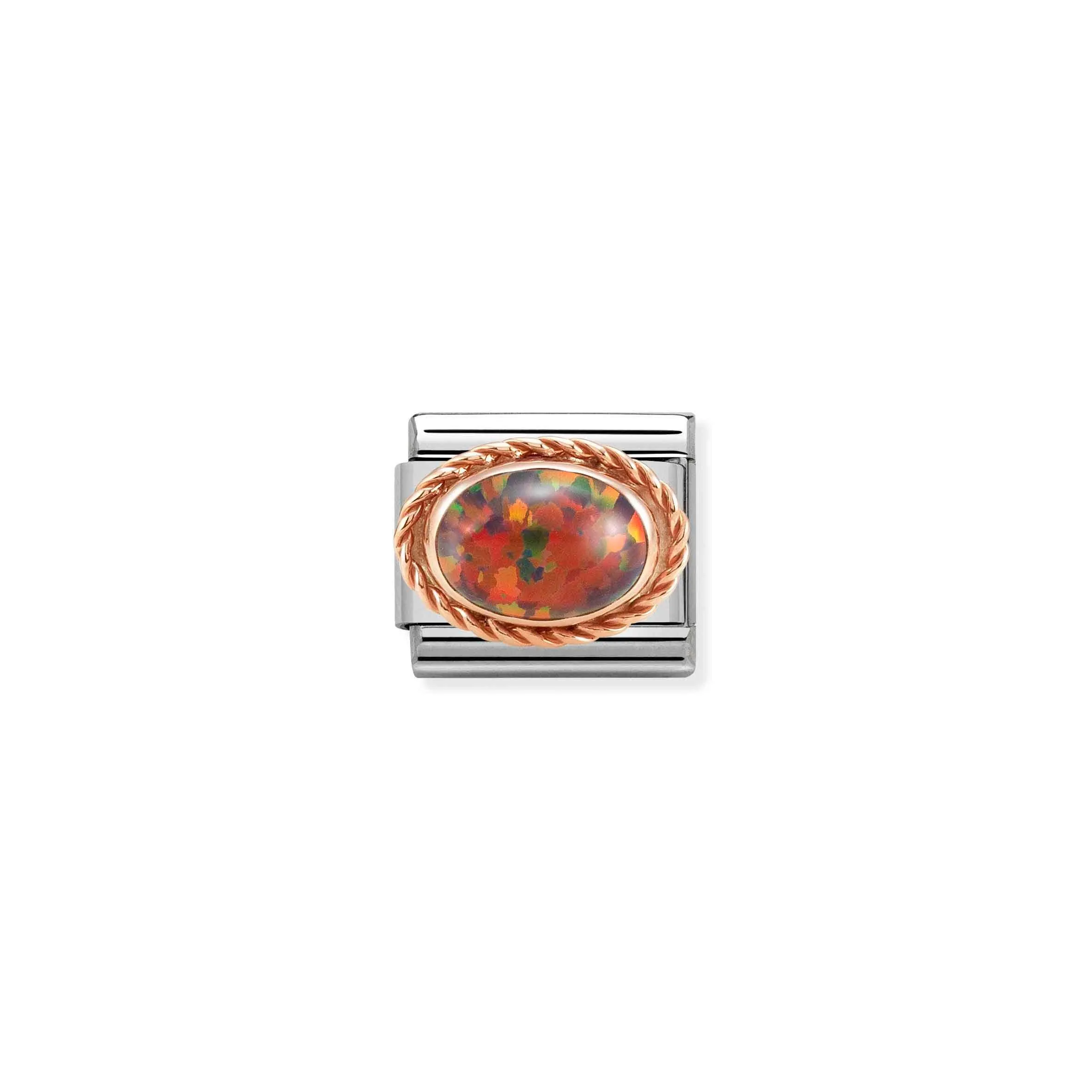 Nomination Classic Rose Gold and Red Opal Link