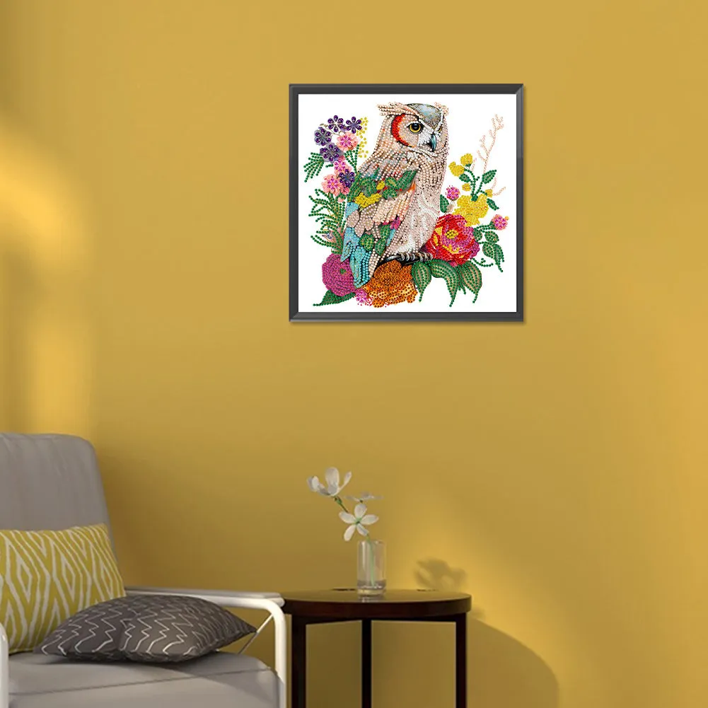 Owl -  Special Shaped Drill Diamond Painting 30*30CM