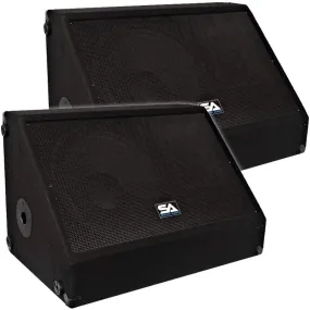 Pair of 15" Floor Monitors with Titanium Horns