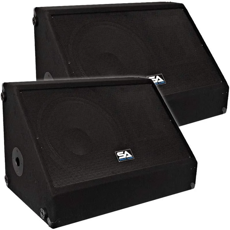 Pair of 15" Floor Monitors with Titanium Horns